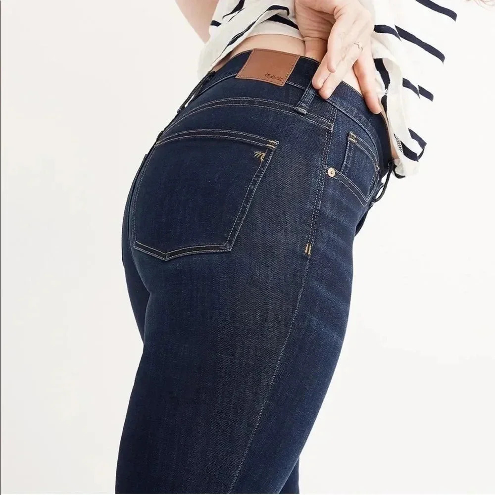 Madewell midrise skinny jeans in larkspur wash